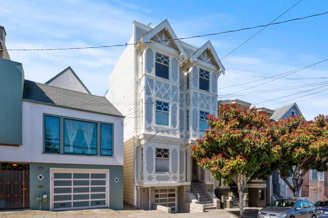 Property Thumbnail: Front exterior view of 1223 Shrader Street in Cole Valley, San Francisco