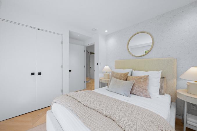 Property Thumbnail: Guest bed also has the chevron wooden floors throughout.