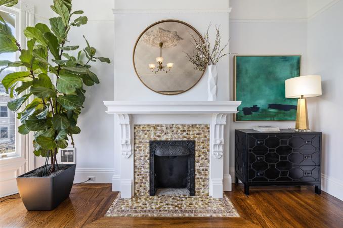 Property Thumbnail: Fireplace with tile and wood mantle 