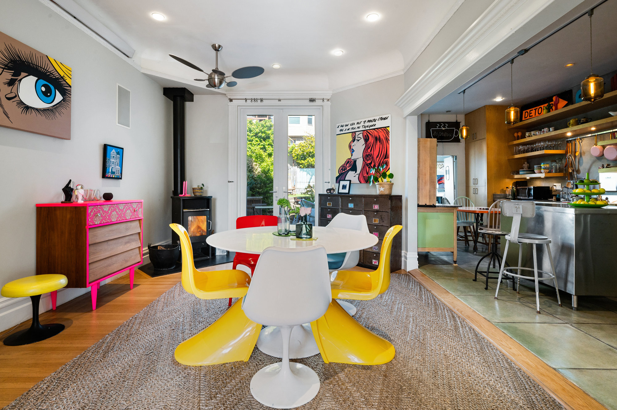 View the a dining area and kitchen at 834 Clayton Street