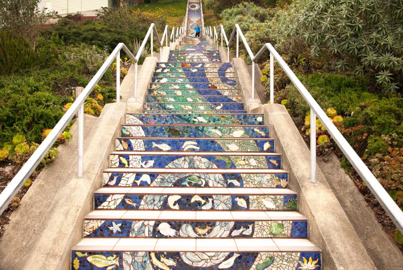 View of 16th Ave tiled steps