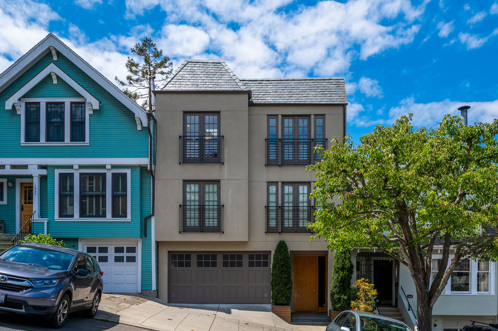 Front exterior view of 1521 Cole Street, a private Cole Valley sale
