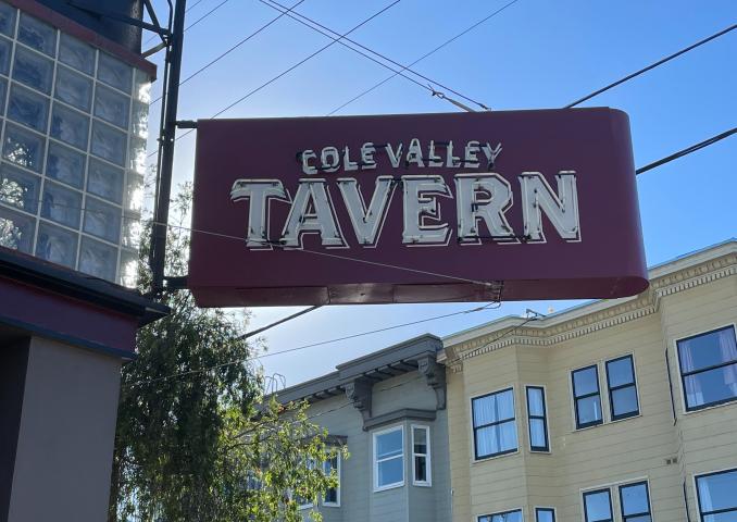 Property Thumbnail: The sign for Cole Valley Tavern in Cole Valley