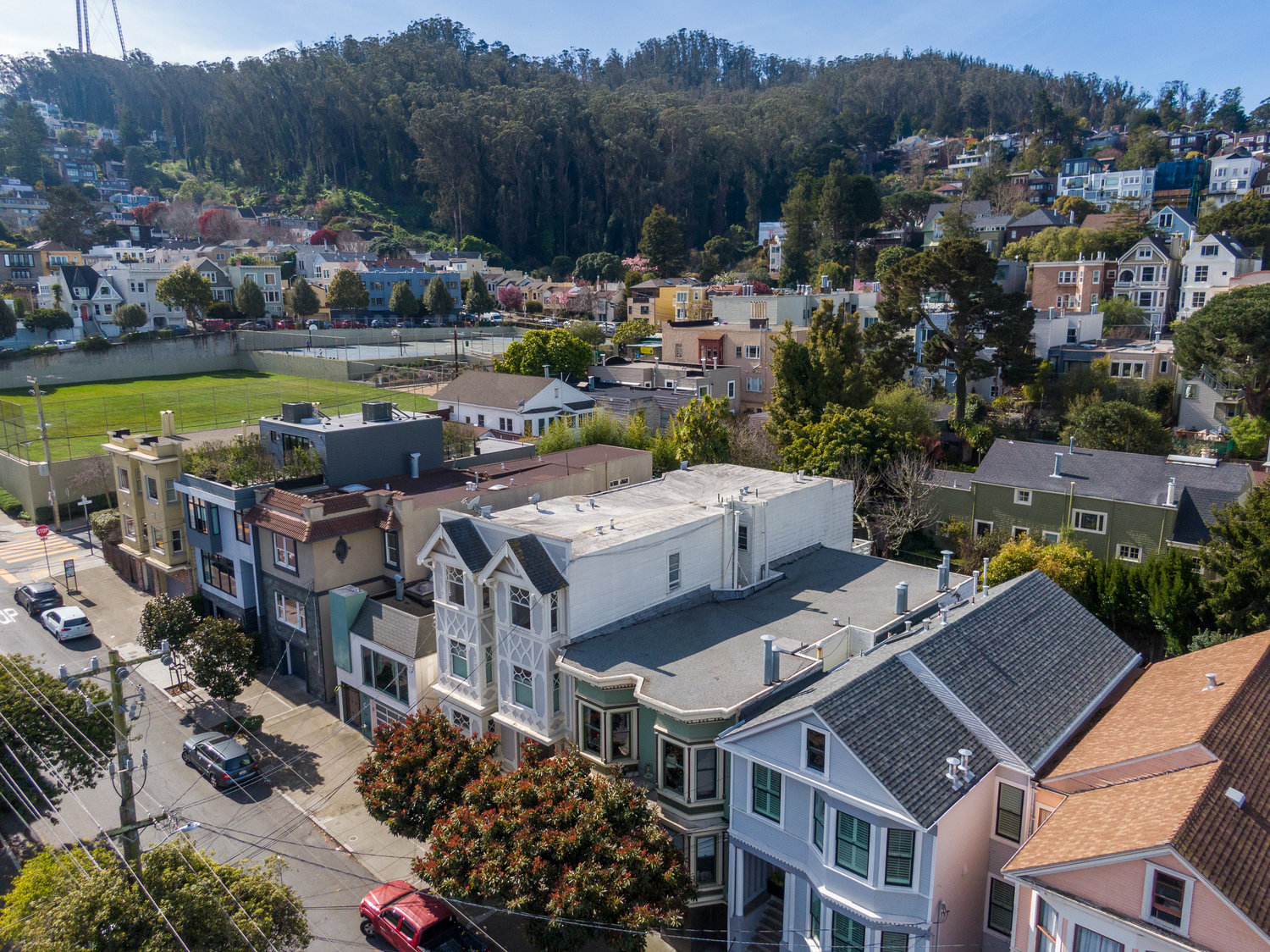 Property Photo: View of 1223 Shrader Street, showing a nearby park and Sutro Forrest