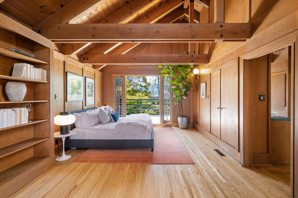 A room with wood floors, ceiling, and walls in Cole Valley, San Francisco