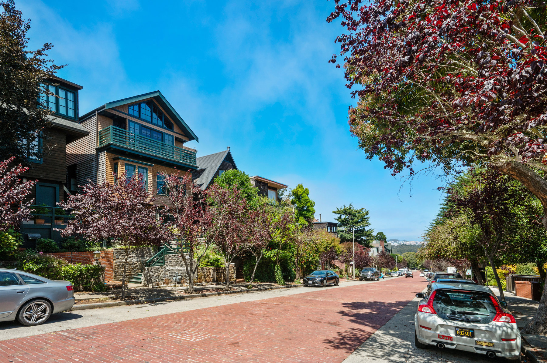 Property Photo: View of Edgewood Street, showing a beautiful cobblestone street with large homes near Golden Gate Park