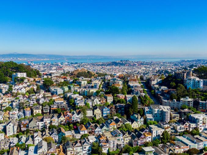 Property Thumbnail: Aerial photo of Cole Valley, highlighting all the beautiful Victorians in the neighborhood. 