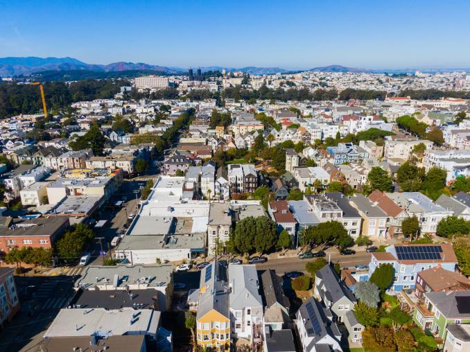 Property Thumbnail: Aerial photo of cole valley, looking towards the Haight and the bay. 