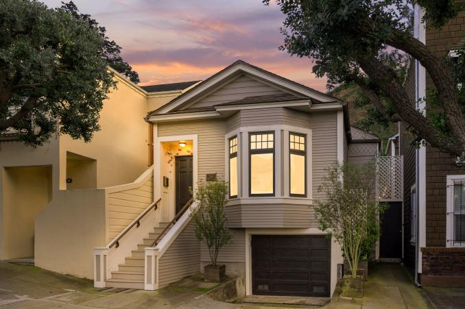 Property Thumbnail: Twilight exterior photo of 39 Carmel Street. 