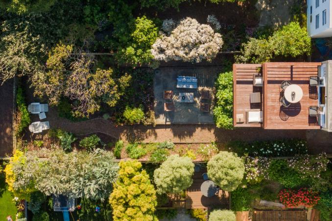 Property Thumbnail: Aerial photo of the back yard of 117 Parnassus. 