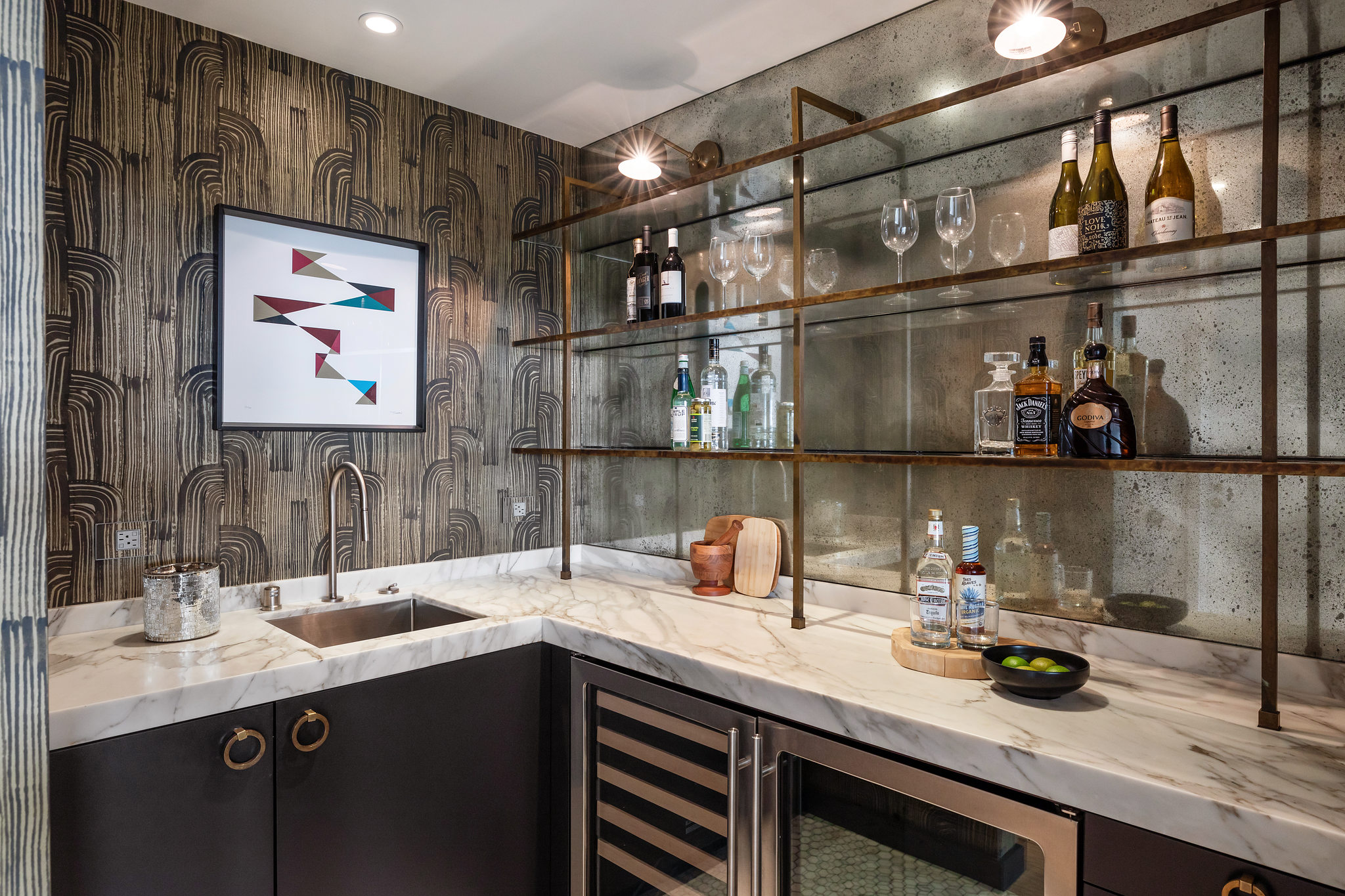 Property Photo: Bar with shelves and sink