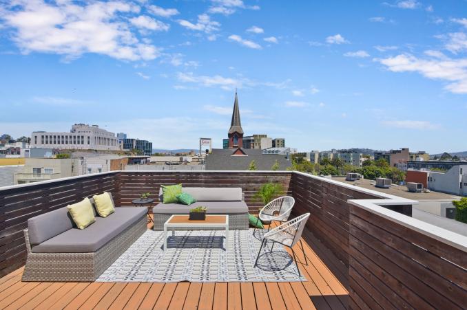 Property Thumbnail: View for the top deck at 45-49 Belcher Street, showing panoramic views of the city