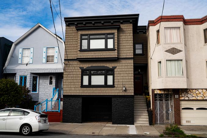 Property Thumbnail: Front exterior view of 432 Lawton Street, featuring a brown shingled facade