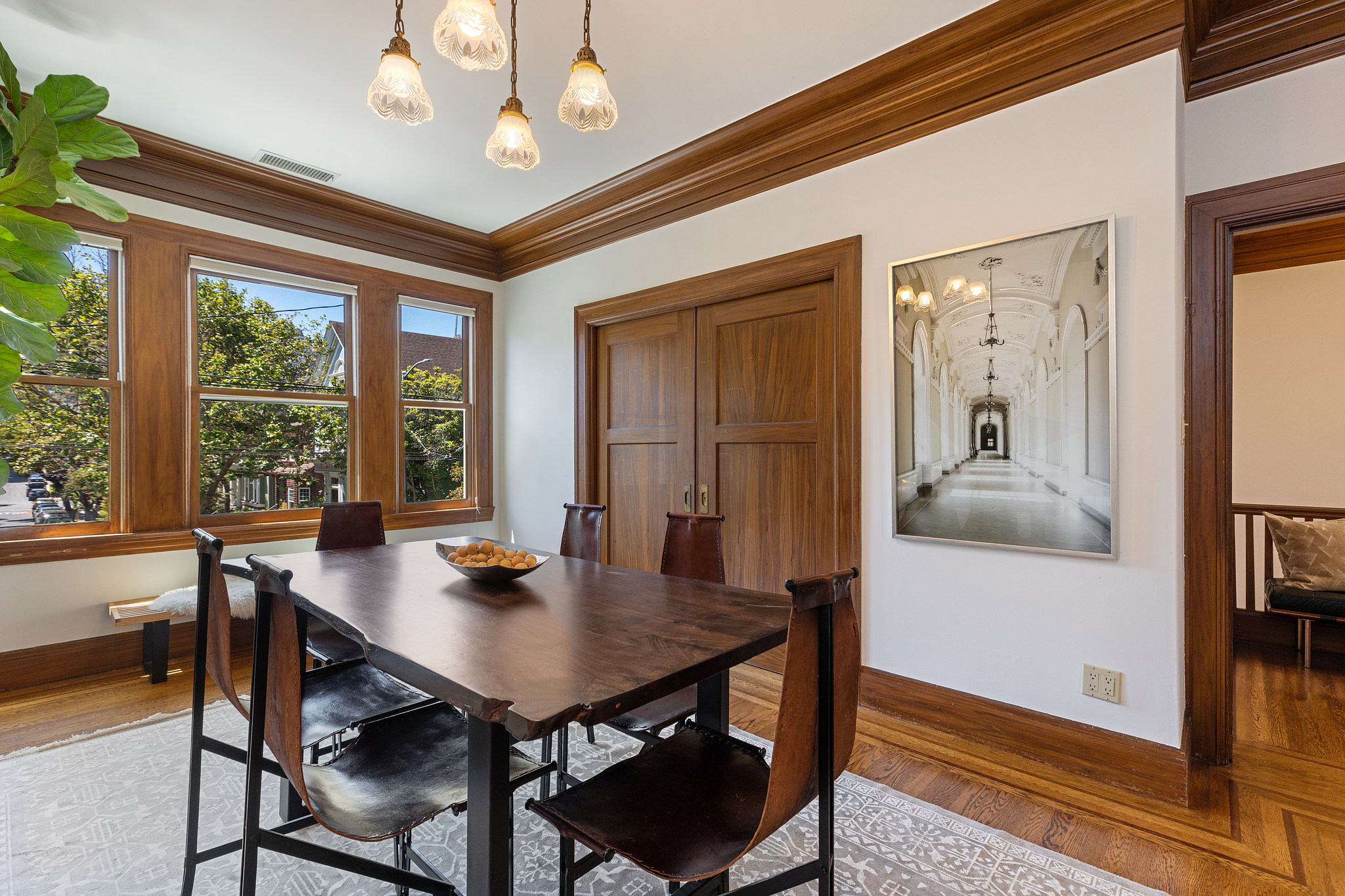Property Photo: Dining room, showing closed pocket doors