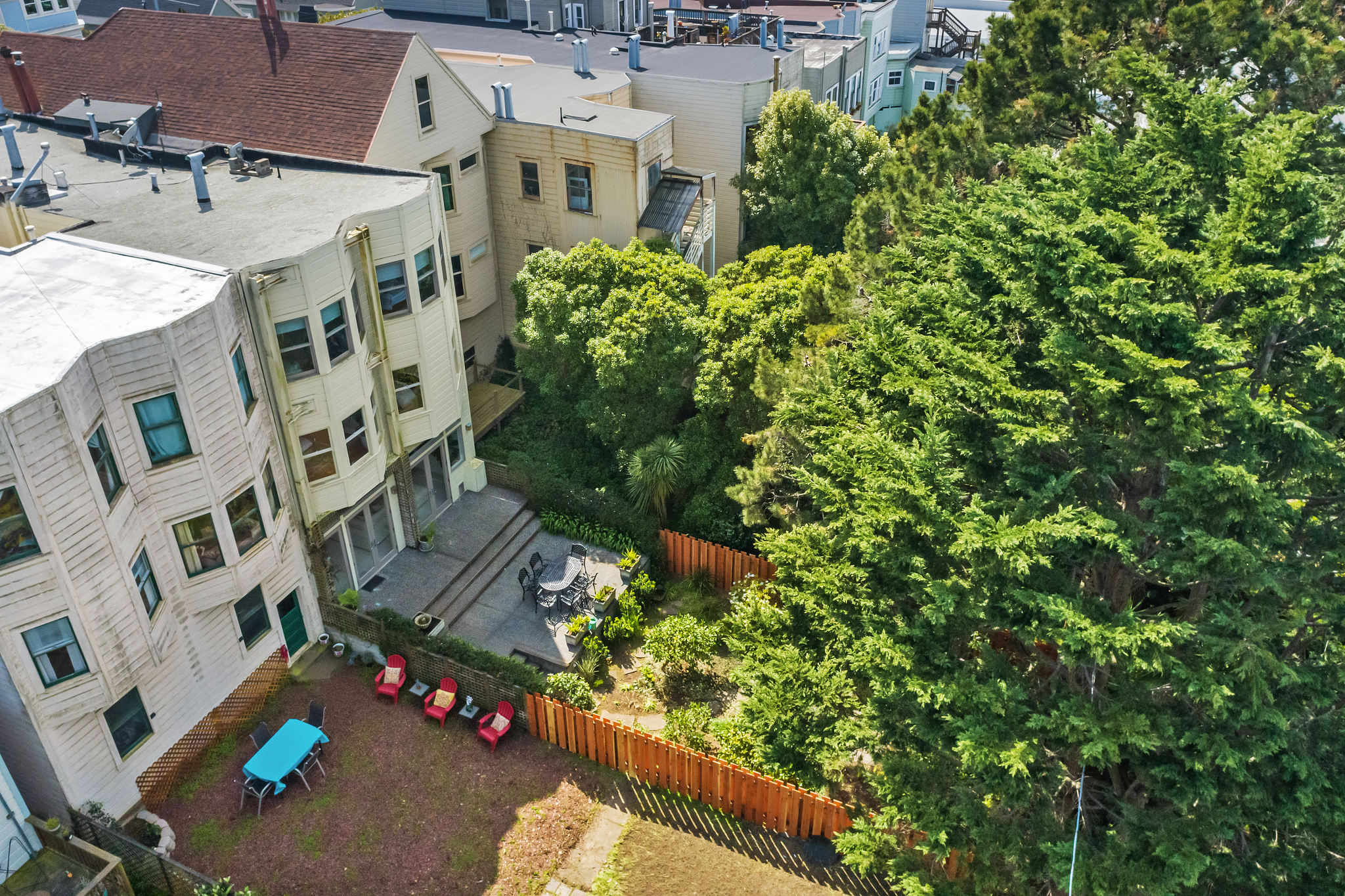 Property Photo: Aerial view of the rear yard