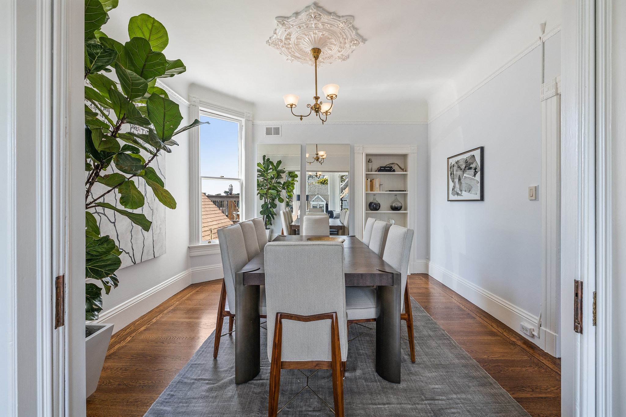 Property Photo: Formal dining room, with wood floors and period moulding 