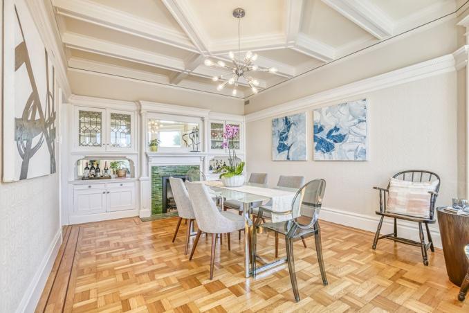 Property Thumbnail: Formal dining room with wood floor and boxed ceiling 