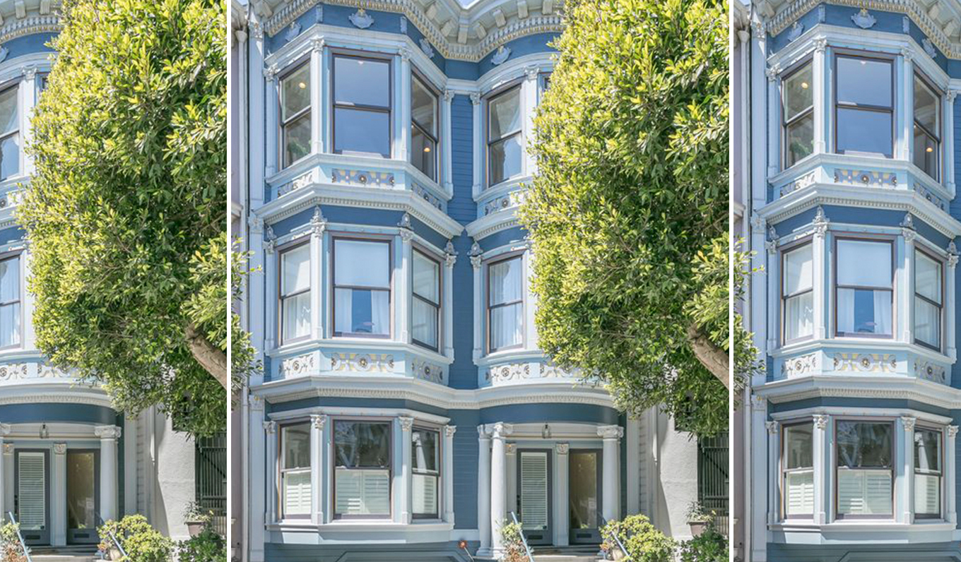 Property Photo: Front exterior of 1356 Waller Street, featuring a blue facade