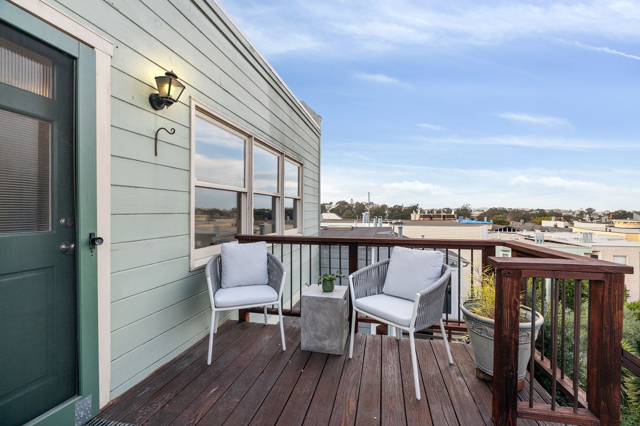 Property Photo: Top floor deck with a view of the San Francisco skyline