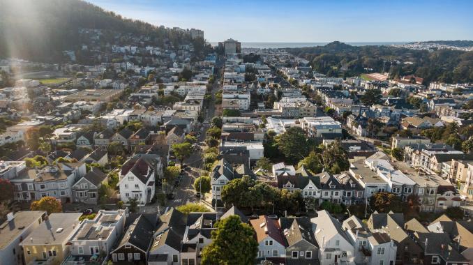 Property Thumbnail: Aerial view of Cole Valley neighborhood