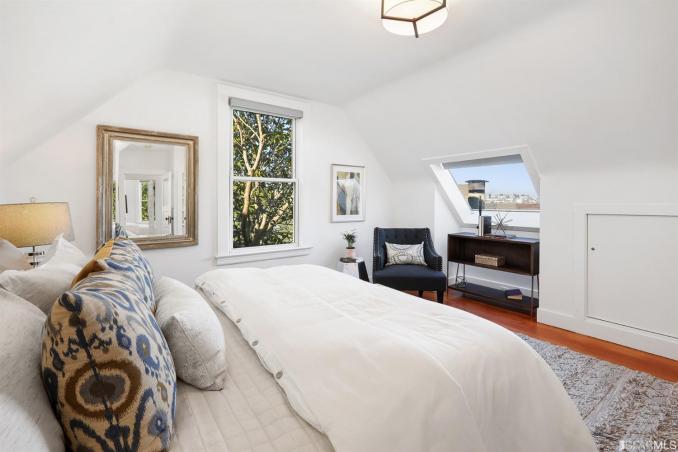 Property Thumbnail: View of a bedroom with a skylight and sloped ceilings