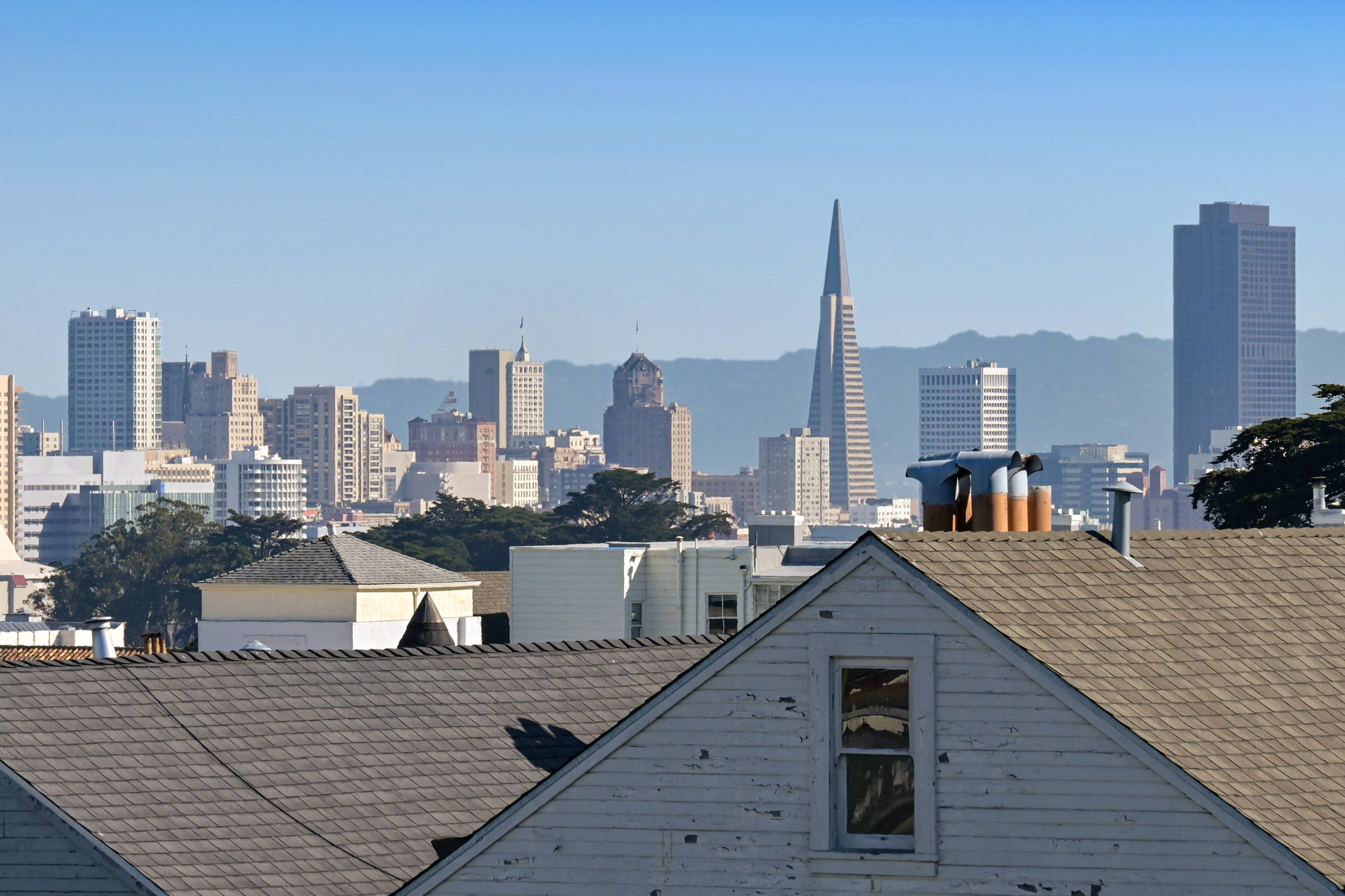 Property Photo: A view of downtown over the tops of nearby homes