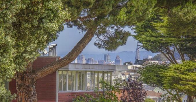 Property Thumbnail: View from 90 Woodland Ave, showing the San Francisco skyline in the distance