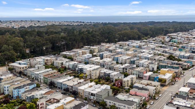 Property Thumbnail: Aerial view of the Richmond District, Golden Gate Park and Ocean Beach as seen from 719 18th Avenue