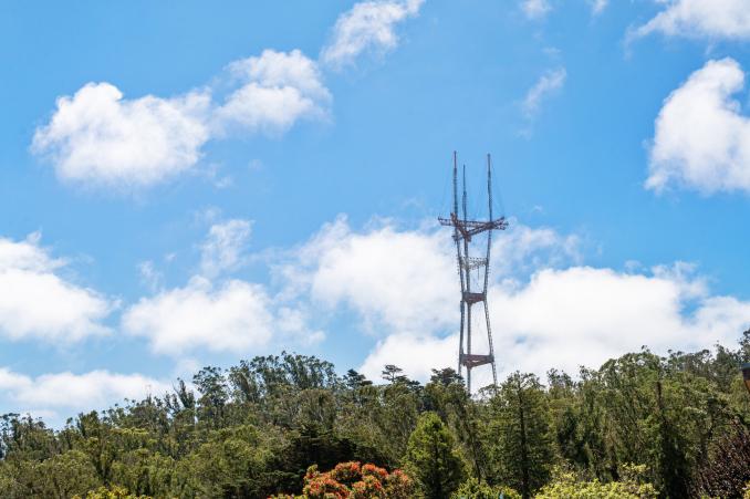 Property Thumbnail: View of Sutro Tower and a bright blue sky over 183 Edgewood Avenue