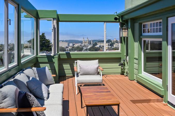 Property Thumbnail: View deck at 4 Ashbury Terrace, showing sweeping panoramic views of San Francisco