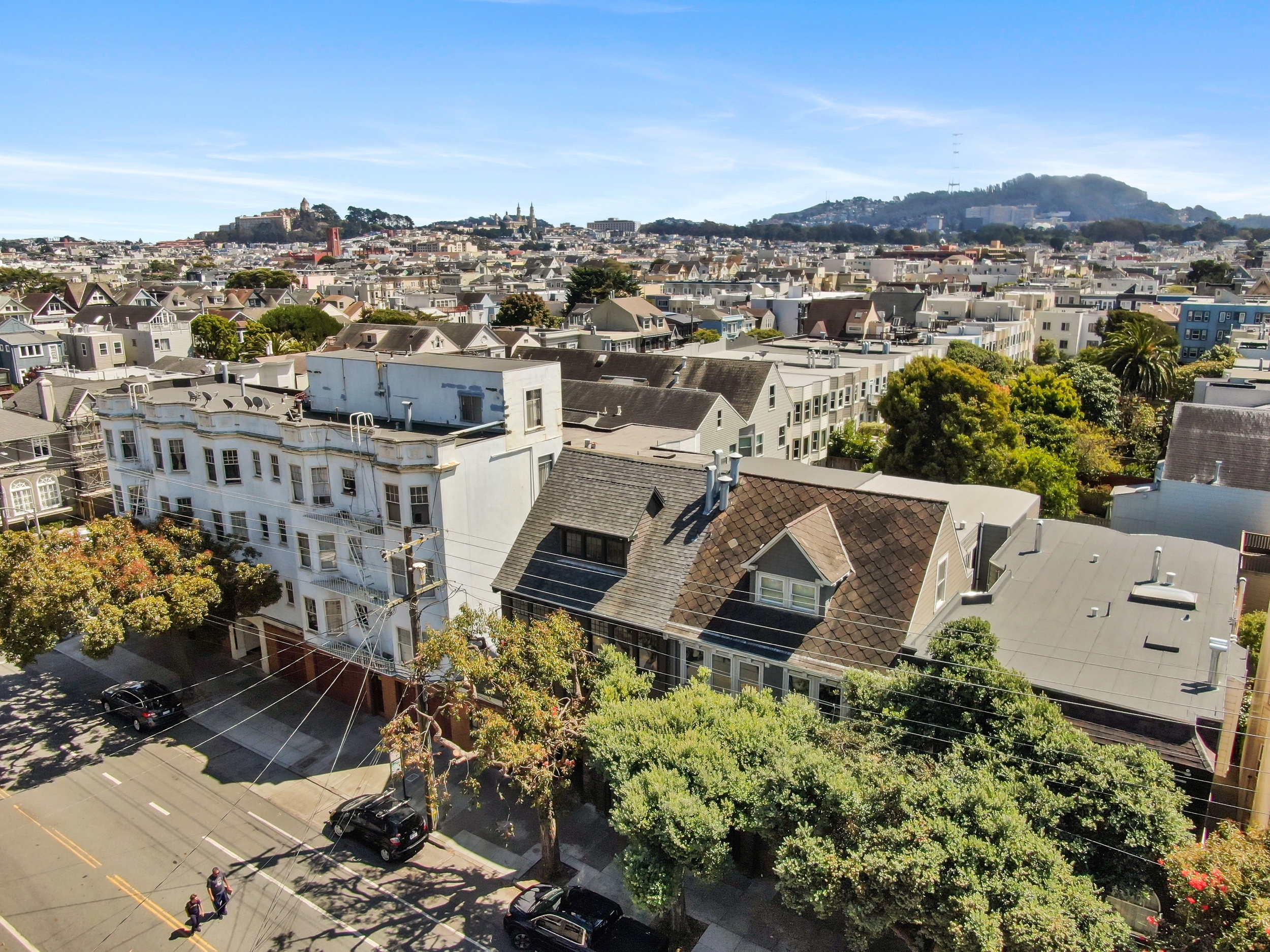 Property Photo: Aerial view of 637-639 Lake Street in San Francisco, sold by top agent John DiDomencico