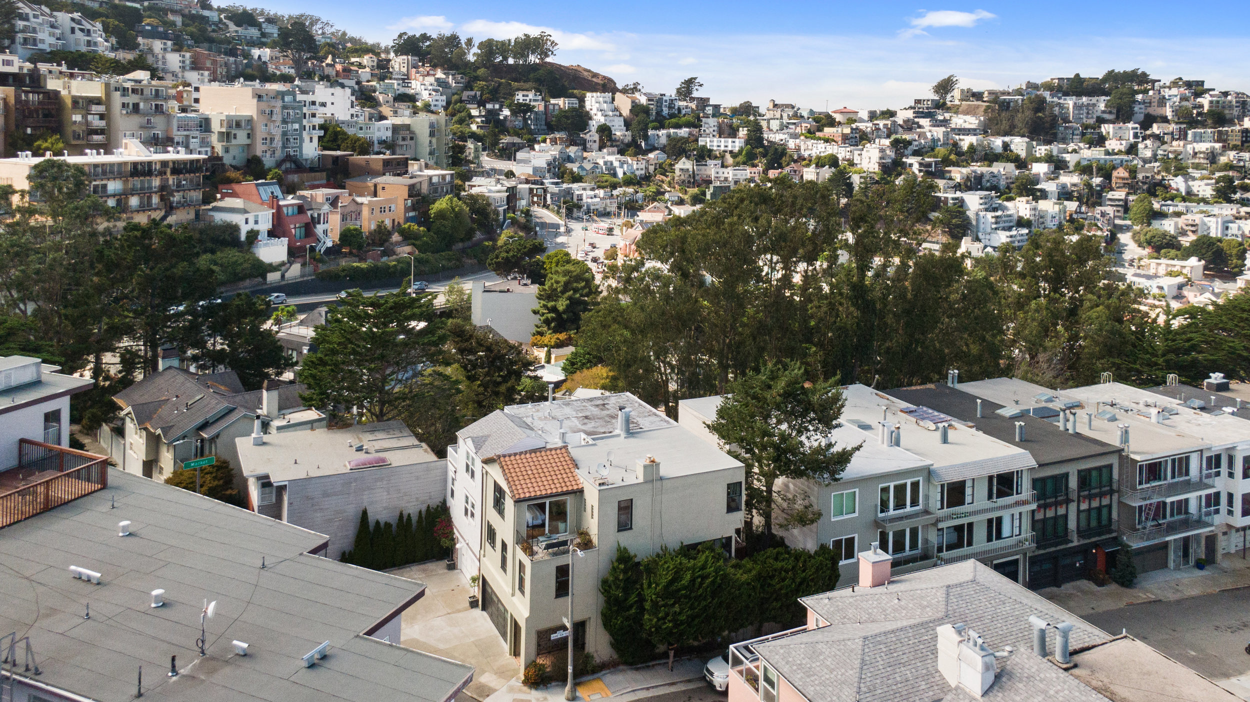 Property Photo: Aerial view of 25 Grand View Ave showing the Noe Valley community