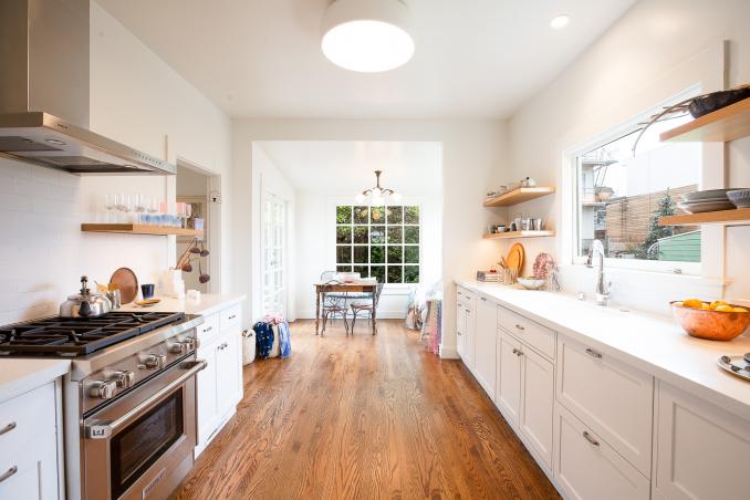 Property Thumbnail: View of the kitchen at 78 Harper Street, featuring wood floors