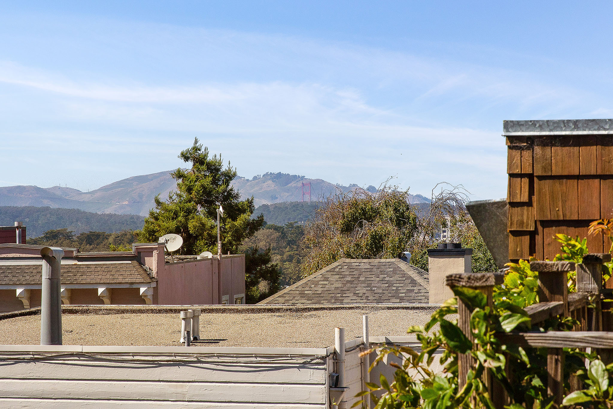 Property Photo: View from the top of 1521 Cole Street, showing proximity to the Golden Gate Bridge
