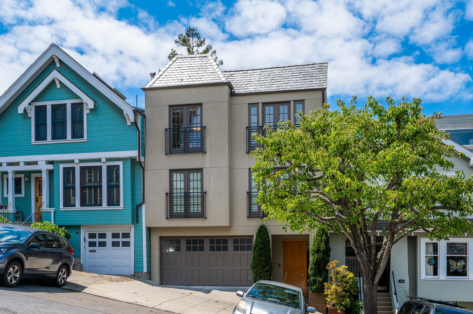Aerial view of 1521 Cole Street in Cole Valley San Francisco, listed by agent John DiDomenico