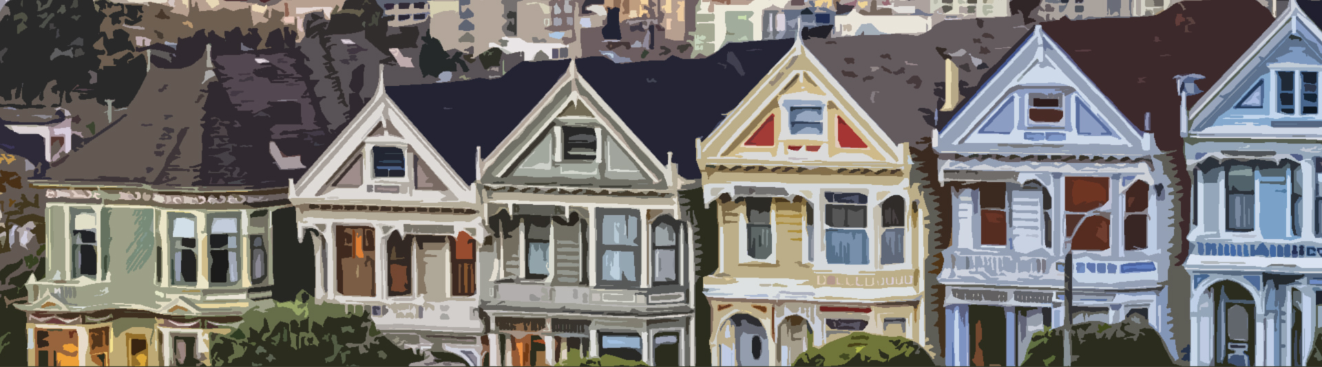 A row of Victorian homes on Alamo Square in San Francisco